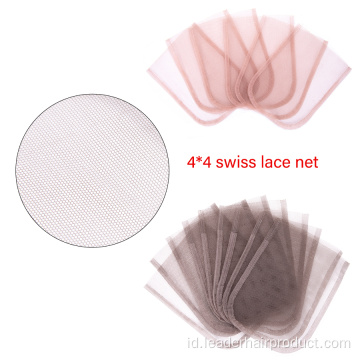 4×4 13×4 Swiss Lace Hairnet Untuk Membuat Wig